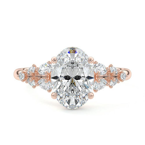 Delia - Oval Rose Gold Lab Grown Diamond Engagement Ring | Nura Lab