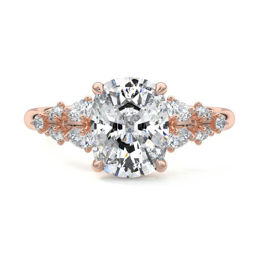 Delia - Cushion Rose Gold Lab Grown Diamond Engagement Ring | Nura Lab