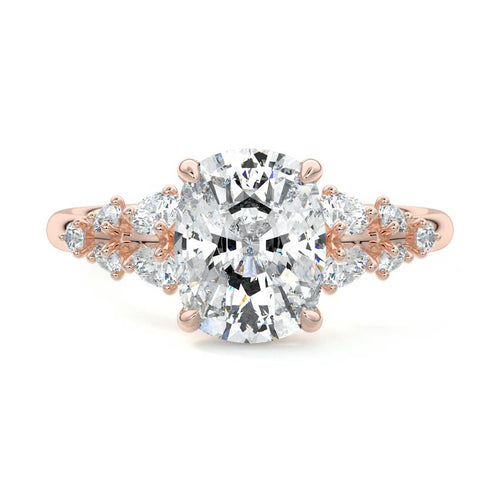 Delia - Cushion Rose Gold Lab Grown Diamond Engagement Ring | Nura Lab