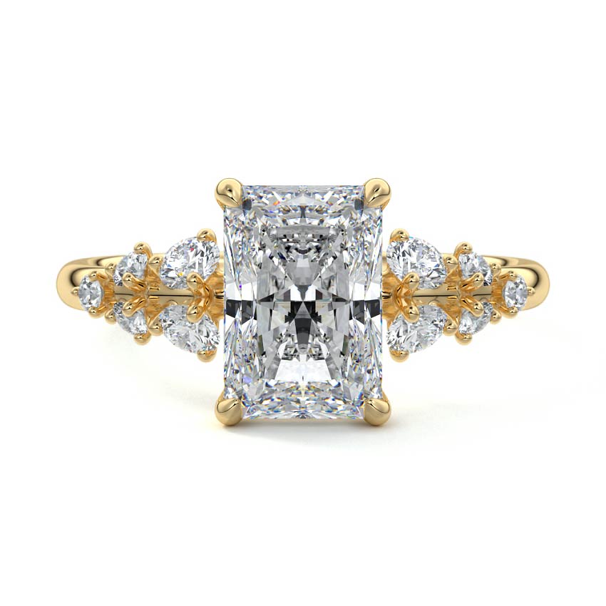 Delia - Radiant Yellow Gold Lab Grown Diamond Engagement Ring | Nura Lab