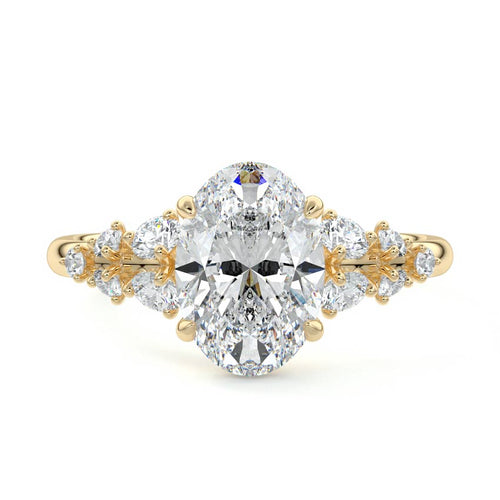 Delia - Oval Yellow Gold Lab Grown Diamond Engagement Ring | Nura Lab