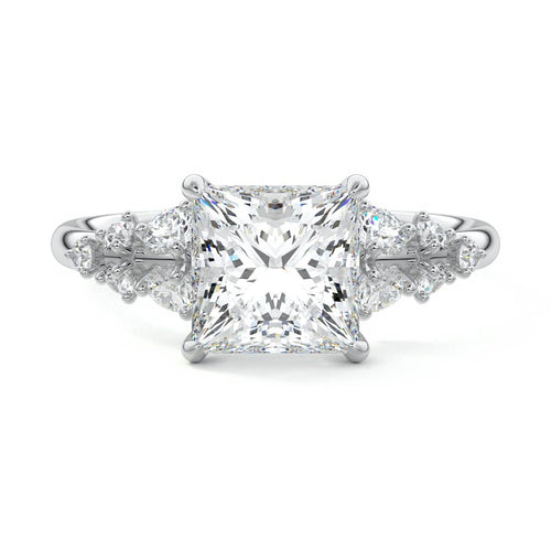 Delia - Princess White Gold Lab Grown Diamond Engagement Ring | Nura Lab