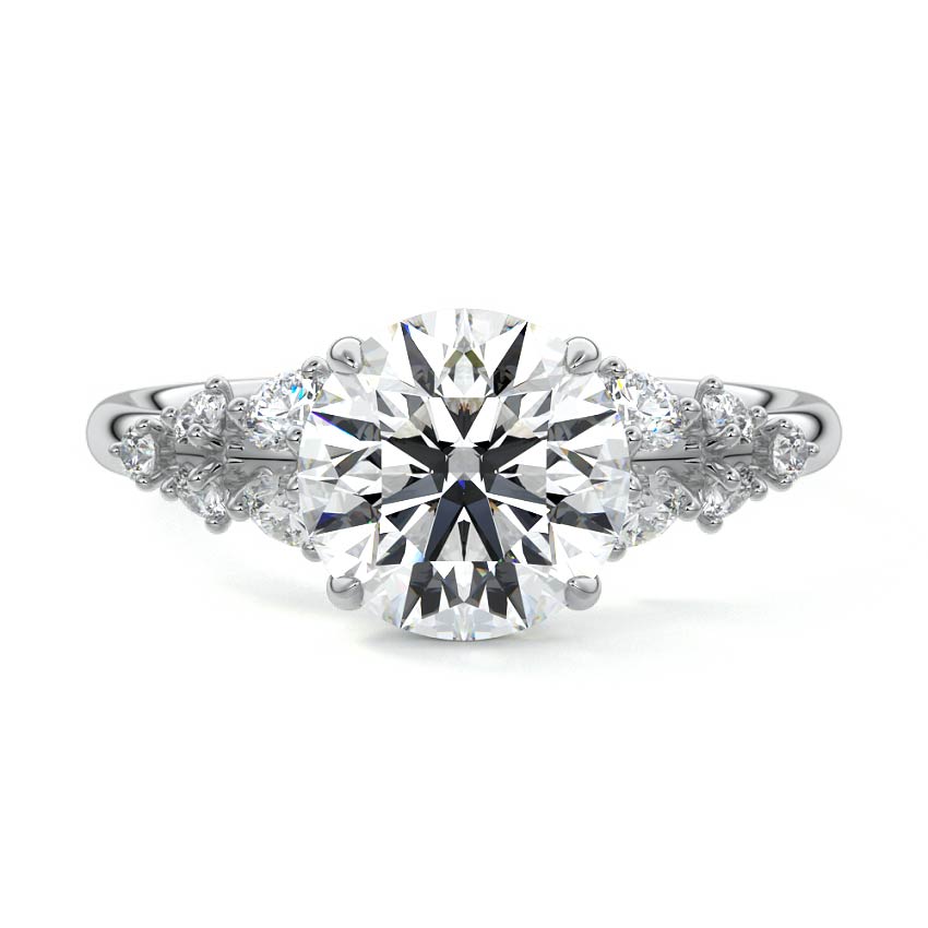 Delia - Round Platinum Lab Grown Diamond Engagement Ring | Nura Lab