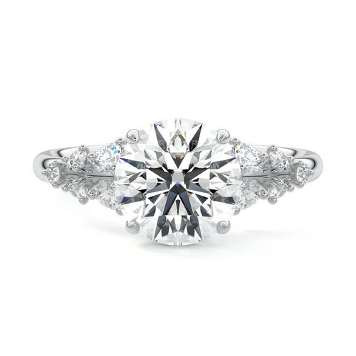 Delia - Round Platinum Lab Grown Diamond Engagement Ring | Nura Lab