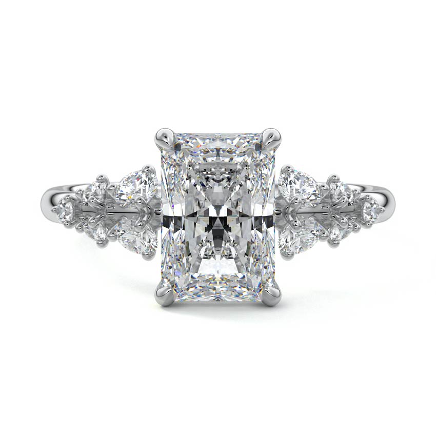 Delia - Radiant Platinum Lab Grown Diamond Engagement Ring | Nura Lab