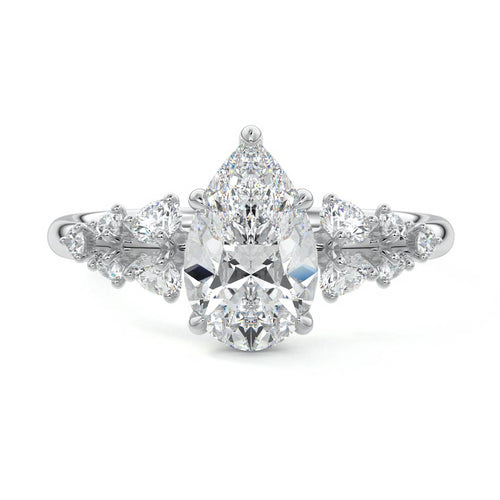 Delia - Pear Platinum Lab Grown Diamond Engagement Ring | Nura Lab