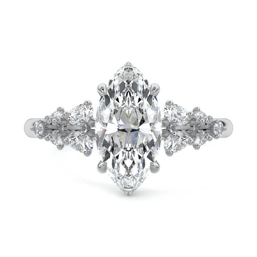 Delia - Marquise Platinum Lab Grown Diamond Engagement Ring | Nura Lab