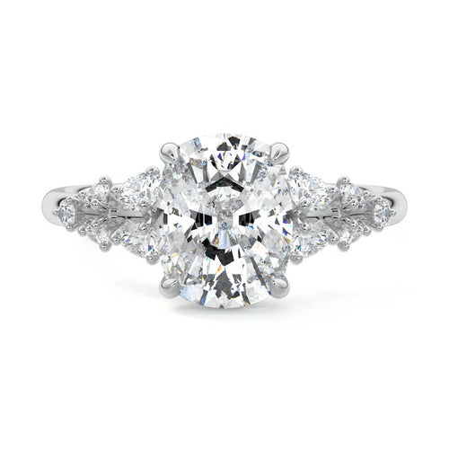 Delia - Cushion Platinum Lab Grown Diamond Engagement Ring | Nura Lab
