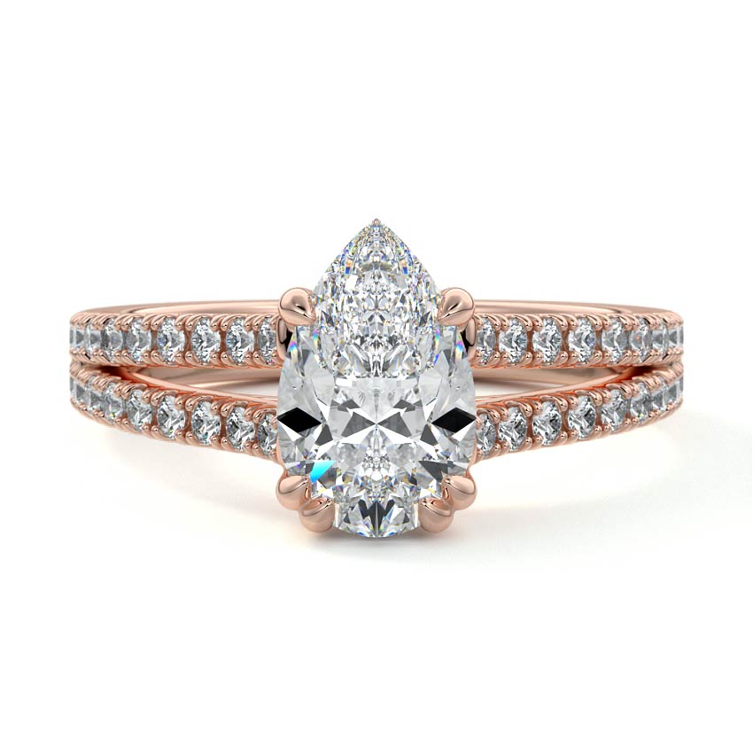 Elara - Pear Rose Gold Lab Grown Diamond Engagement Ring | Nura Lab
