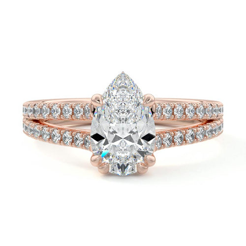 Elara - Pear Rose Gold Lab Grown Diamond Engagement Ring | Nura Lab