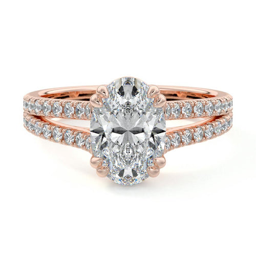 Elara - Oval Rose Gold Lab Grown Diamond Engagement Ring | Nura Lab