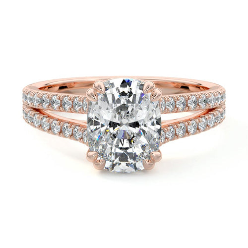 Elara - Cushion Rose Gold Lab Grown Diamond Engagement Ring | Nura Lab