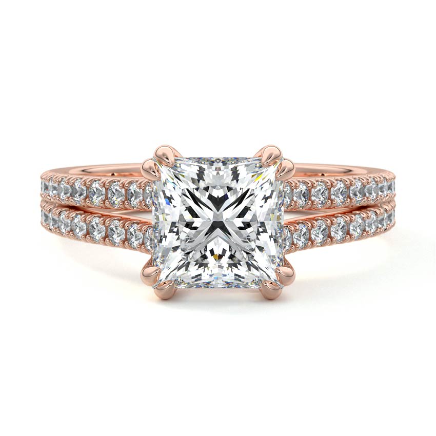 Elara - Princess Rose Gold Lab Grown Diamond Engagement Ring | Nura Lab