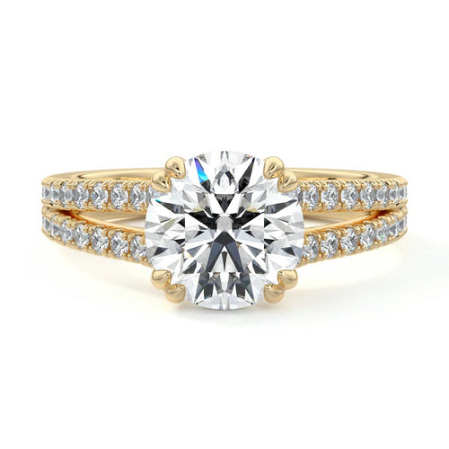 Elara - Round Yellow Gold Lab Grown Diamond Engagement Ring | Nura Lab