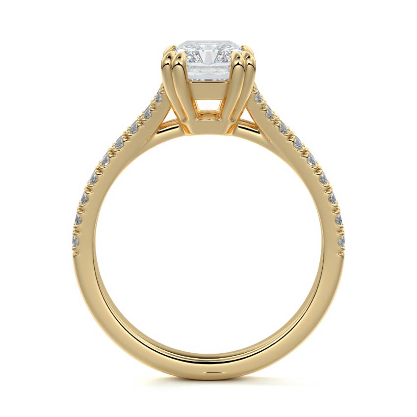 Elara - Radiant Yellow Gold Lab Grown Diamond Engagement Ring | Nura Lab