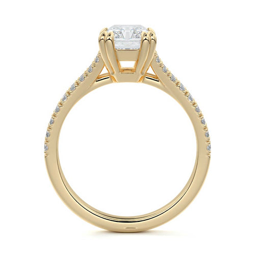 Elara - Radiant Yellow Gold Lab Grown Diamond Engagement Ring | Nura Lab