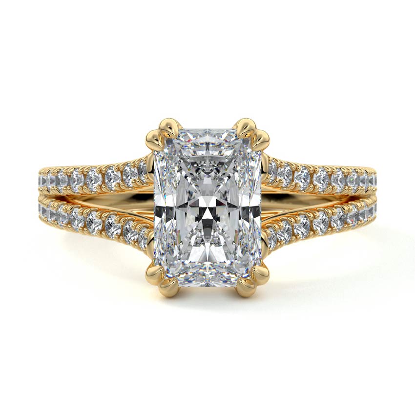 Elara - Radiant Yellow Gold Lab Grown Diamond Engagement Ring | Nura Lab