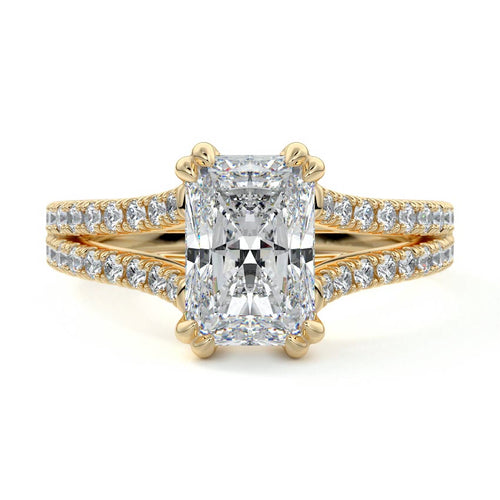 Elara - Radiant Yellow Gold Lab Grown Diamond Engagement Ring | Nura Lab