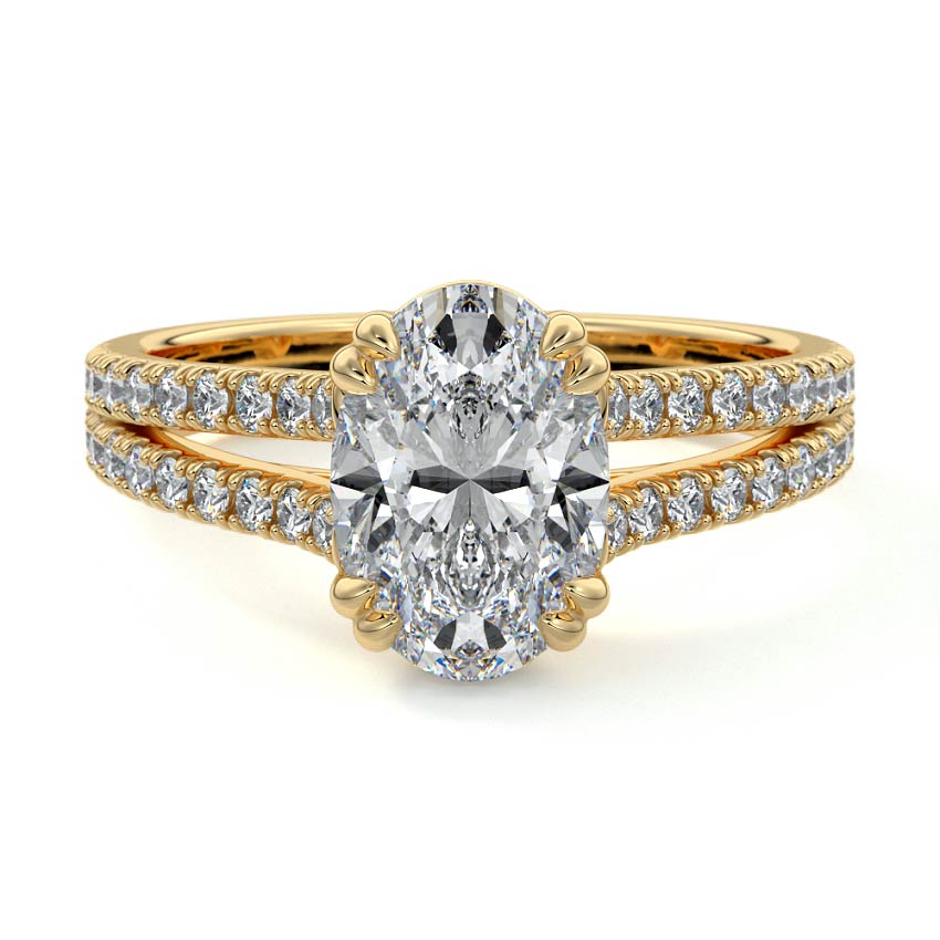 Elara - Oval Yellow Gold Lab Grown Diamond Engagement Ring | Nura Lab