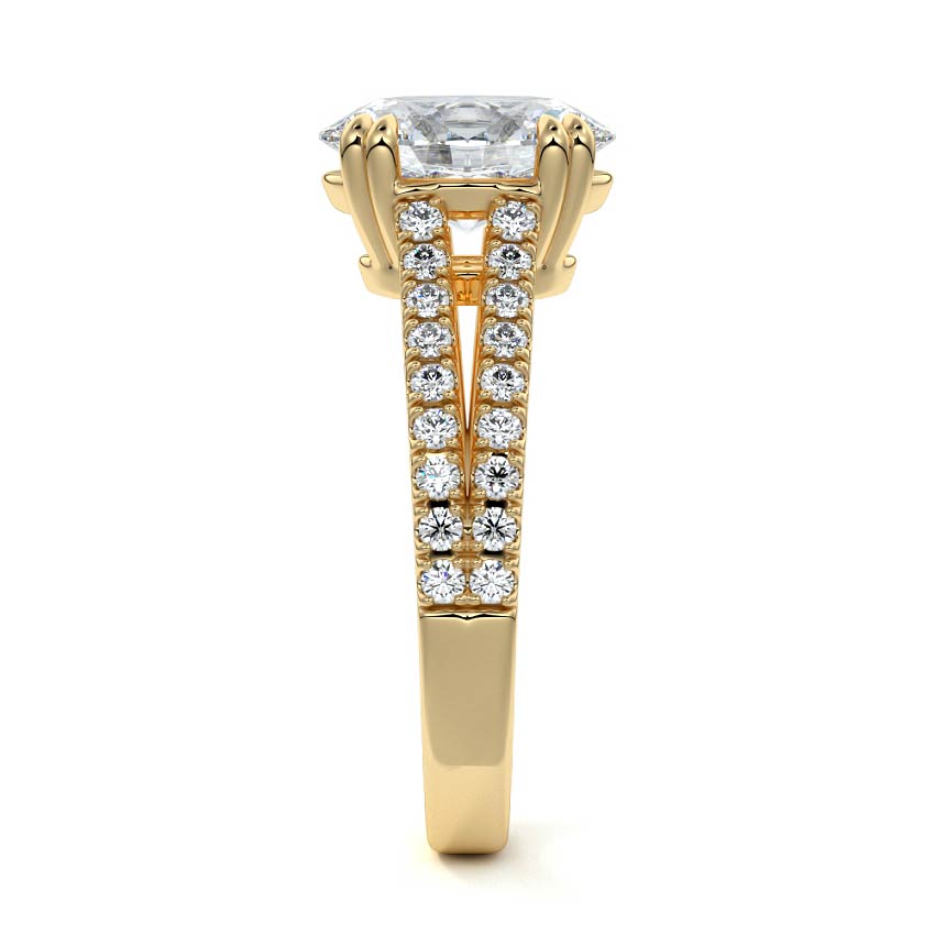 Elara - Oval Yellow Gold Engagement Ring Side View | Nura Lab