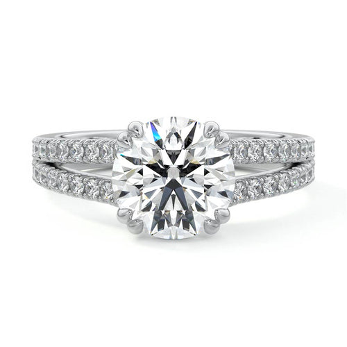 Elara - Round White Gold Lab Grown Diamond Engagement Ring | Nura Lab