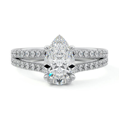 Elara - Pear White Gold Lab Grown Diamond Engagement Ring | Nura Lab