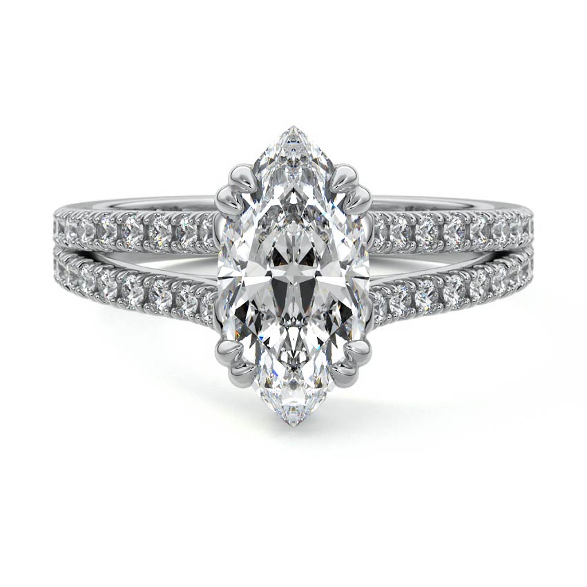 Elara - Marquise White Gold Lab Grown Diamond Engagement Ring | Nura Lab