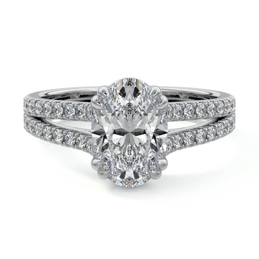 Elara - Oval White Gold Lab Grown Diamond Engagement Ring | Nura Lab