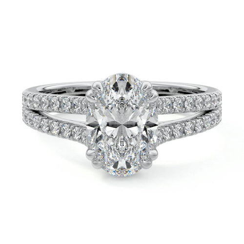 Elara - Oval White Gold Lab Grown Diamond Engagement Ring | Nura Lab
