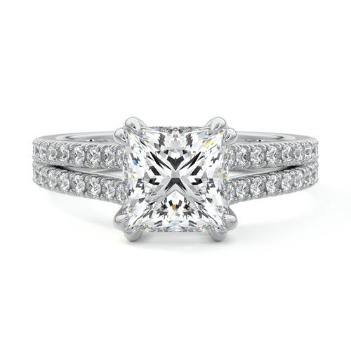 Elara - Princess White Gold Lab Grown Diamond Engagement Ring | Nura Lab