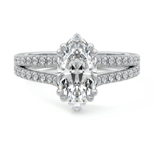 Elara - Marquise Platinum Lab Grown Diamond Engagement Ring | Nura Lab