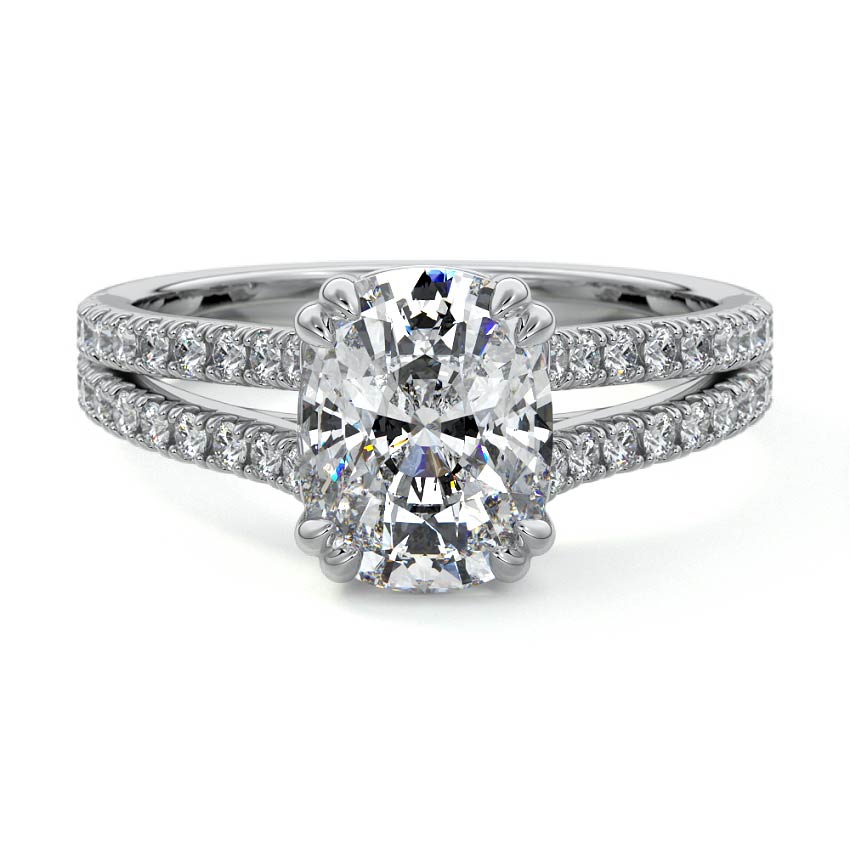 Elara - Cushion Platinum Lab Grown Diamond Engagement Ring | Nura Lab