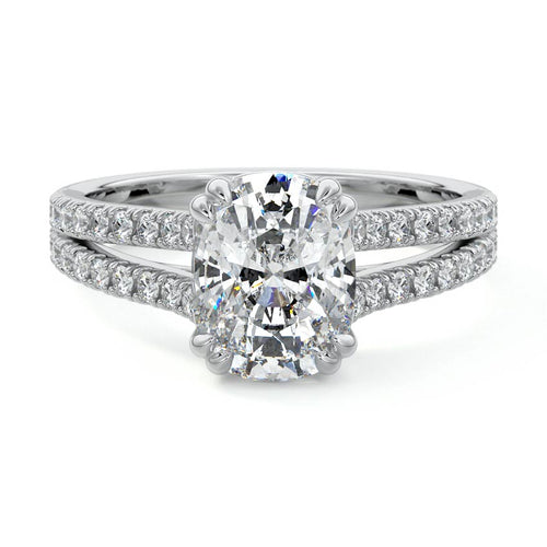 Elara - Cushion Platinum Lab Grown Diamond Engagement Ring | Nura Lab