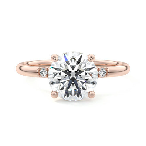 Elodie - Round Rose Gold Lab Grown Diamond Engagement Ring | Nura Lab