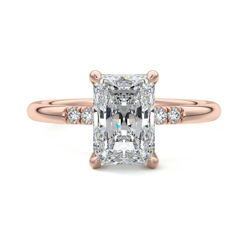 Elodie - Radiant Rose Gold Lab Grown Diamond Engagement Ring | Nura Lab