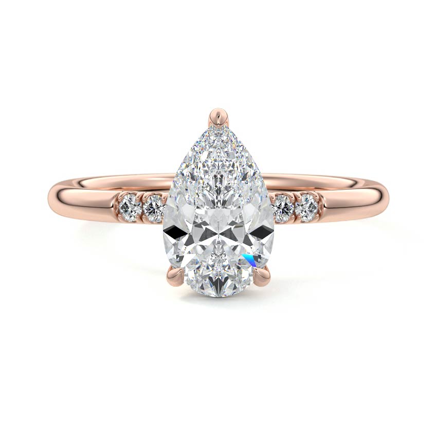 Elodie - Pear Rose Gold Lab Grown Diamond Engagement Ring | Nura Lab