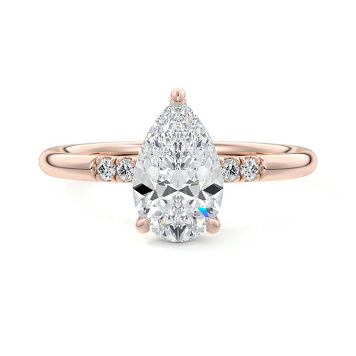 Elodie - Pear Rose Gold Lab Grown Diamond Engagement Ring | Nura Lab