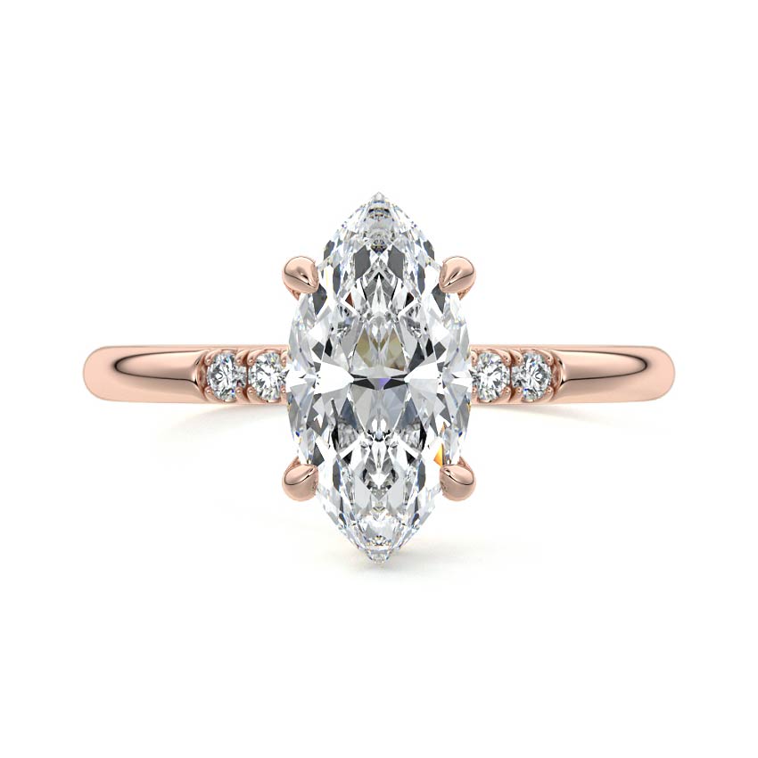 Elodie - Marquise Rose Gold Lab Grown Diamond Engagement Ring | Nura Lab