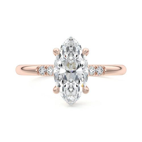 Elodie - Marquise Rose Gold Lab Grown Diamond Engagement Ring | Nura Lab