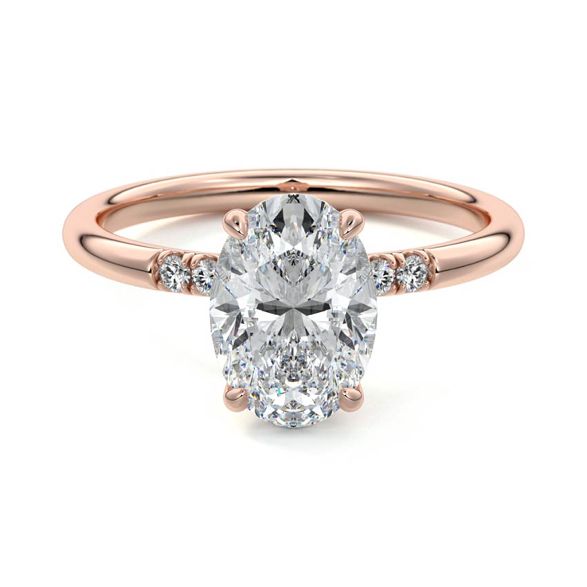 Elodie - Oval Rose Gold Lab Grown Diamond Engagement Ring | Nura Lab