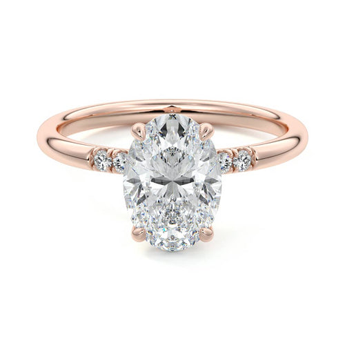 Elodie - Oval Rose Gold Lab Grown Diamond Engagement Ring | Nura Lab