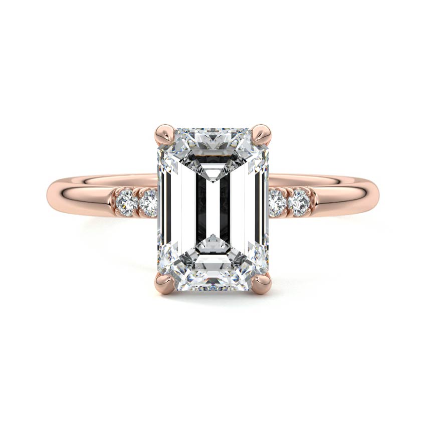 Elodie - Emerald Cut Rose Gold Lab Grown Diamond Engagement Ring | Nura Lab