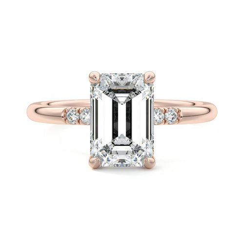 Elodie - Emerald Cut Rose Gold Lab Grown Diamond Engagement Ring | Nura Lab