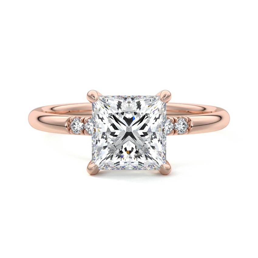 Elodie - Princess Rose Gold Lab Grown Diamond Engagement Ring | Nura Lab