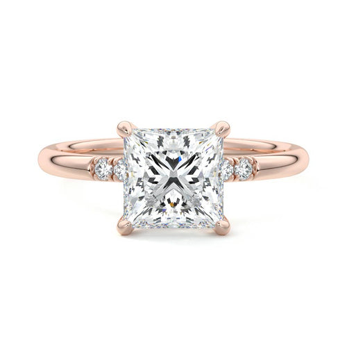 Elodie - Princess Rose Gold Lab Grown Diamond Engagement Ring | Nura Lab