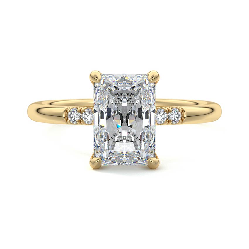 Elodie - Radiant Yellow Gold Lab Grown Diamond Engagement Ring | Nura Lab