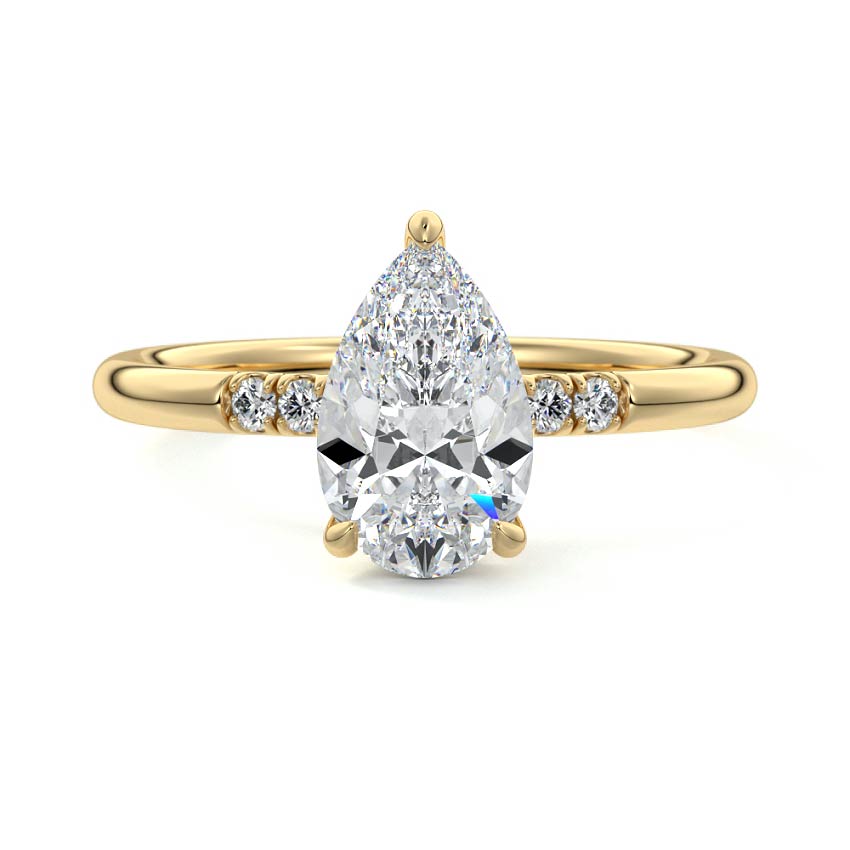Elodie - Pear Yellow Gold Lab Grown Diamond Engagement Ring | Nura Lab