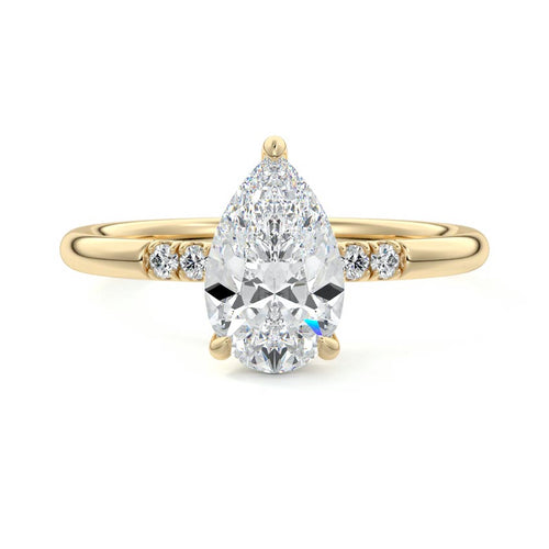 Elodie - Pear Yellow Gold Lab Grown Diamond Engagement Ring | Nura Lab