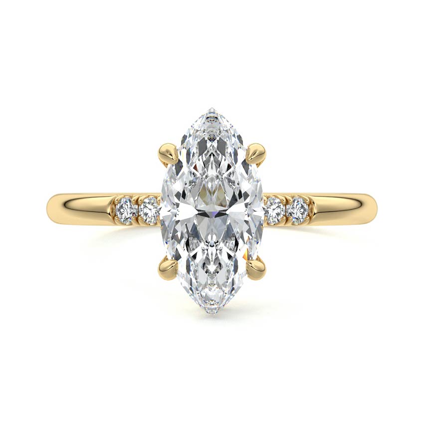 Elodie - Marquise Yellow Gold Lab Grown Diamond Engagement Ring | Nura Lab