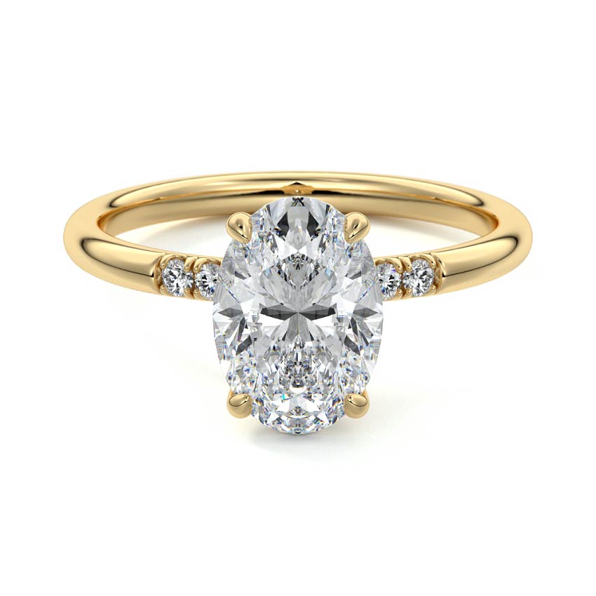Elodie - Oval Yellow Gold Lab Grown Diamond Engagement Ring | Nura Lab
